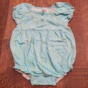 Old Navy Romper Jumpsuit Pastel Blue White Yellow Polka Dot Lounge Baby Cotton